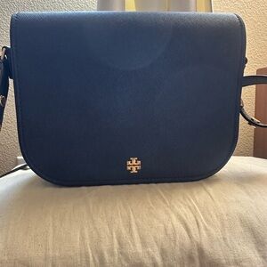 Tory Burch Navy Crossbody Bag with Gold Logo